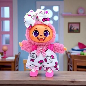Adorable Pink For 17cm Plush Doll with Bow and Matching Shoes-Doll Excluded